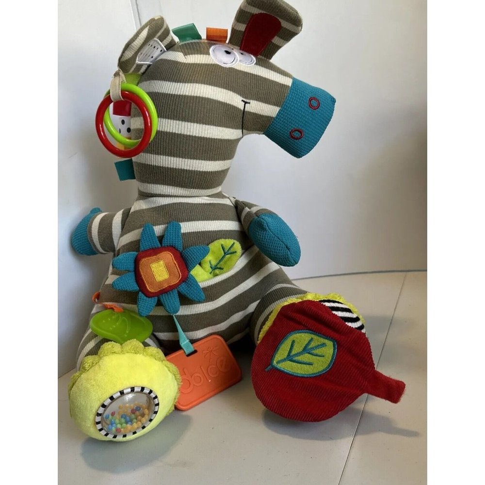 Dolce Baby Zebra Activity learning toy interactive stuffed Animal 15”
